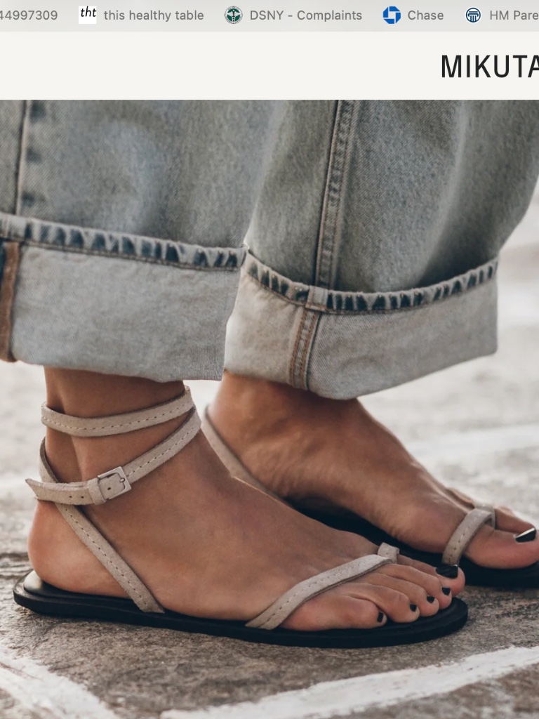 Mituka Beige Thin Suede Sandals, 42, New In Box — image 3 of 3